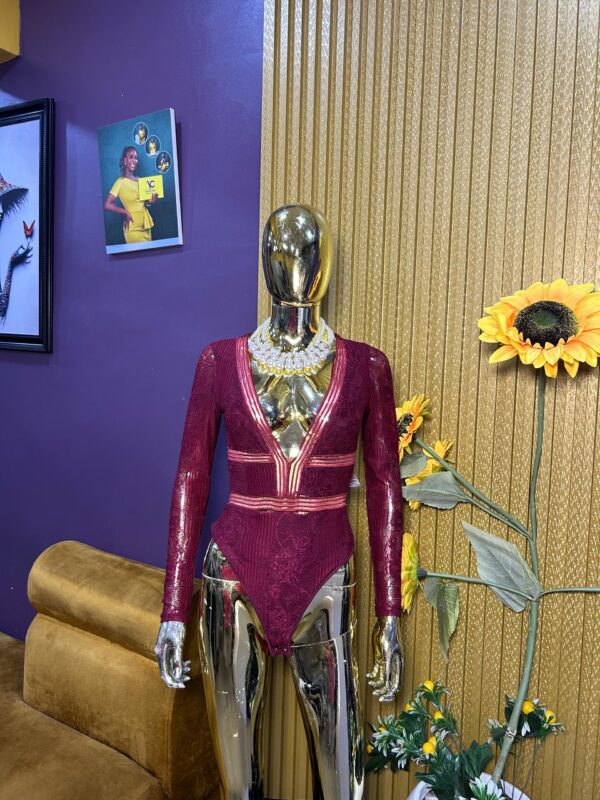 Maroon sexy Lacey bodysuit Size 6