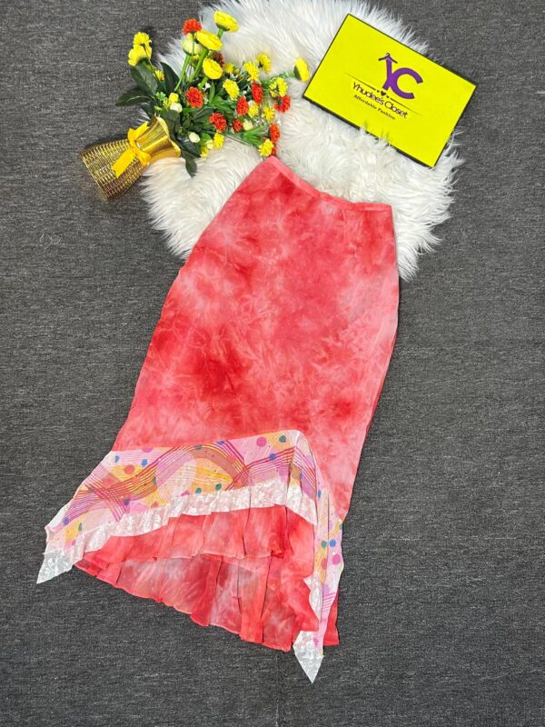 Pink Shinny Multi Coloured Skirt Size 10/12 L 30