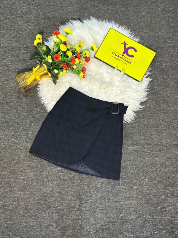 Navyblue checkered dress with belt Size 8, L 16