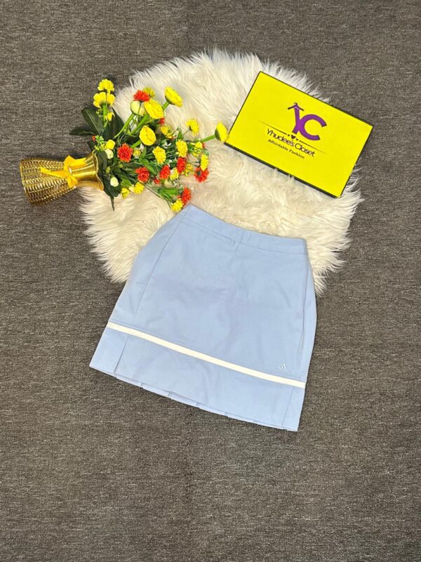 Skyblue+ White Adidas skirt Size 10, L 17