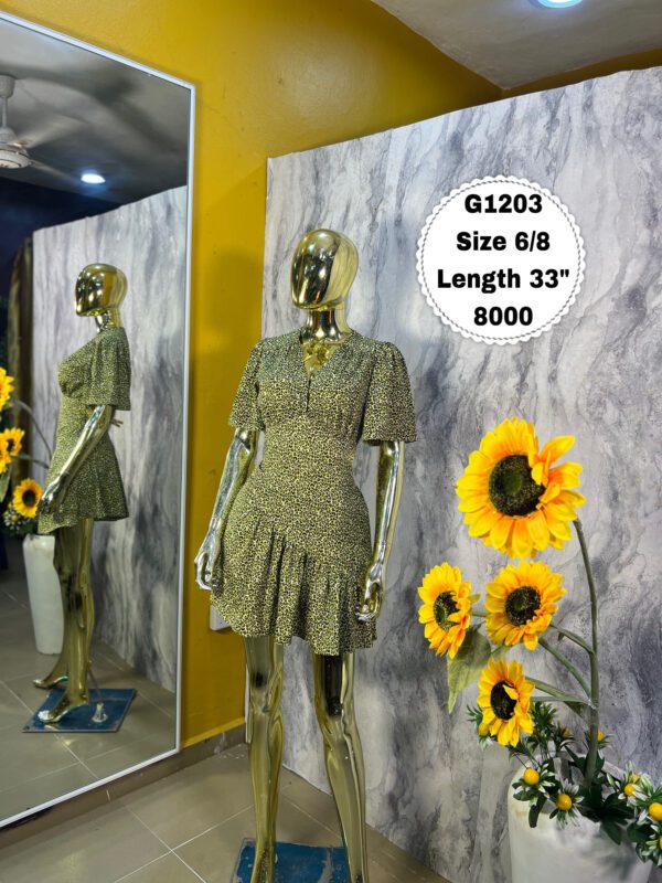 G1203 Animal Print Short dress (Size 6/8 Length 33”)