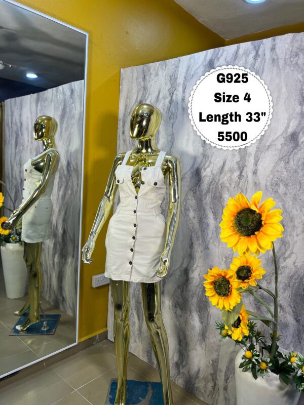 G925 - White button down denim dress (Size 4 Length 33”)