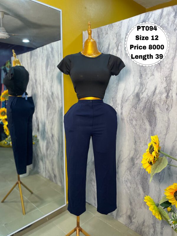 PT054 - Beautiful plain navy blue pant trouser | Size 12