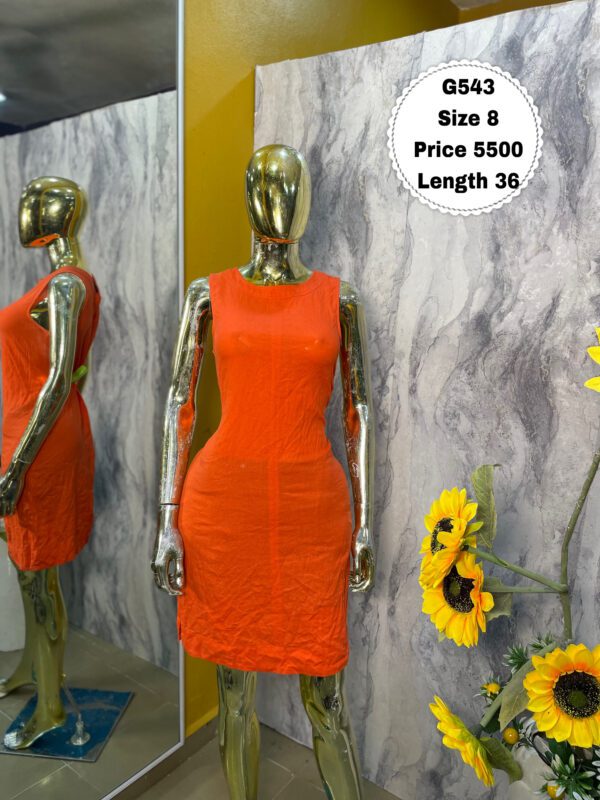 G543 - Orange cotton dress | Size 8