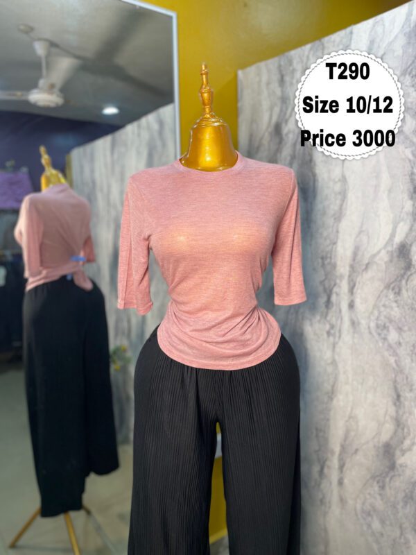 T290 - Beautiful peach polo top | Size 10/12