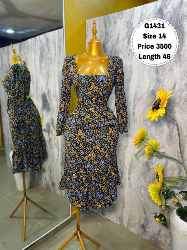 G1431 - Floral long sleeve dress (14)
