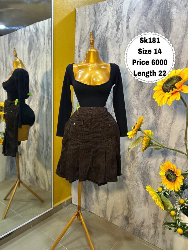 SK181 - Cute brown mini skirt (14)