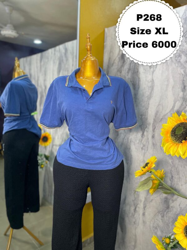 P268 - Plain blue collar polo (XL)