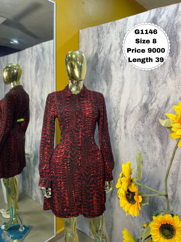 G1146 - Solid Long sleeve Shirt dress | Size 6/8