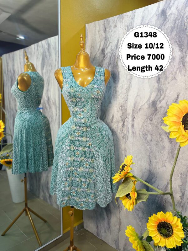 G1348 - Vintage Print flay dress | Size 10/12