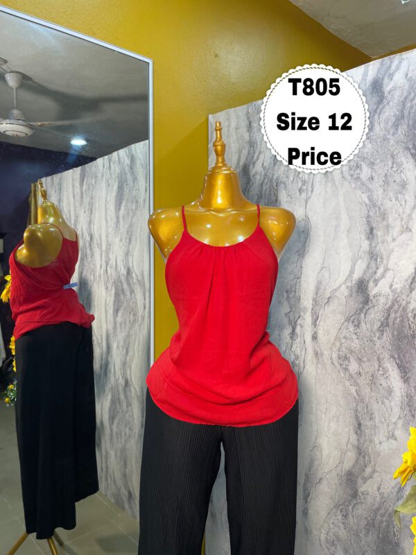 T805 - Beautiful cami red chiffon top | Size 12
