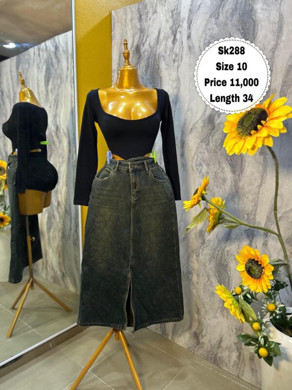 SK288 - Elegant long denim skirt (10)