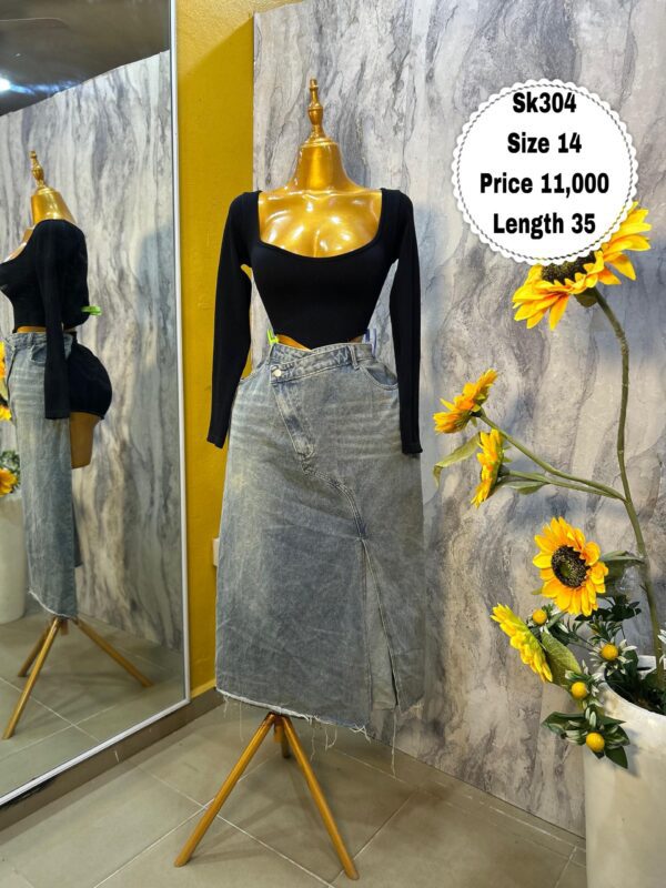 SK304 - Long elegant denim skirt (14)