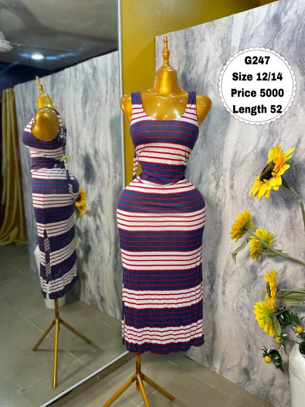 G247 - Striped sleeveless maxi (12/14)
