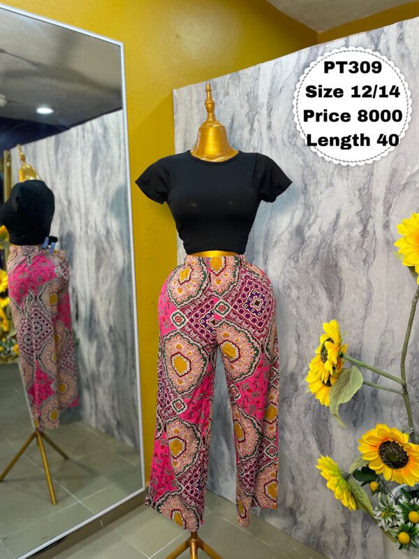 PT309 - Vintage Print Palazzo Pants | Size 12/14