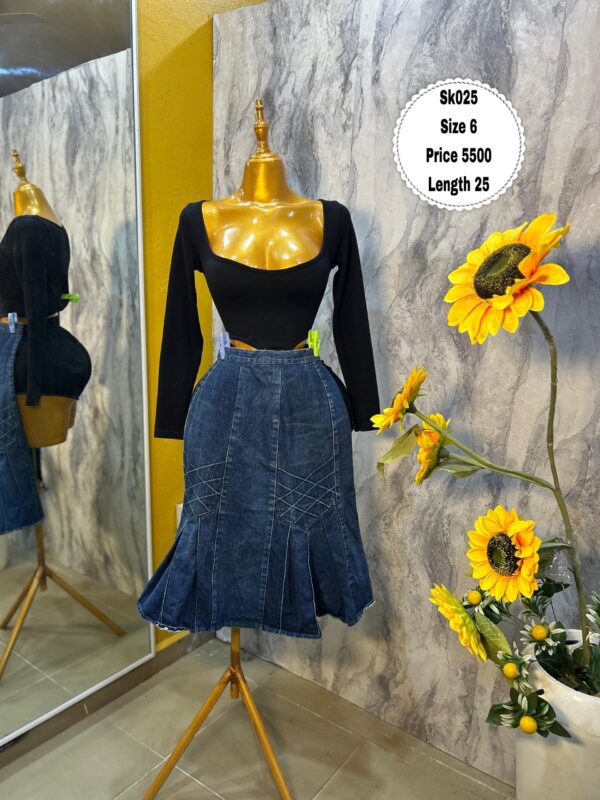 SK025 - Beautiful denim flare skirt (6)