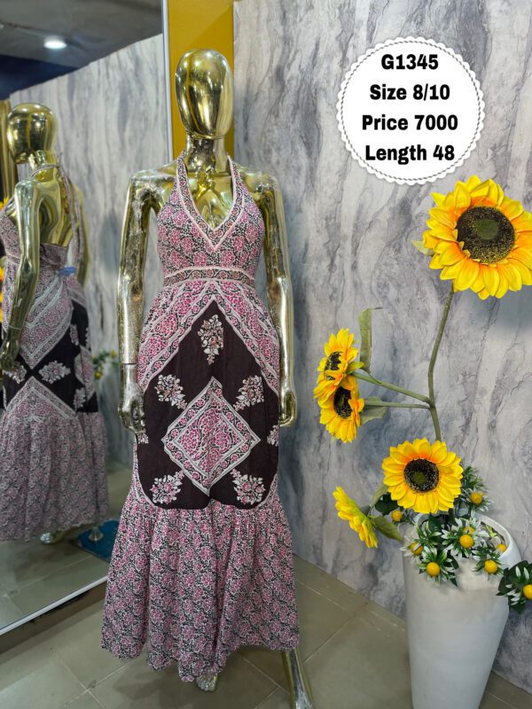 G1345 - Halter neck open back maxi dress | Size 8/10