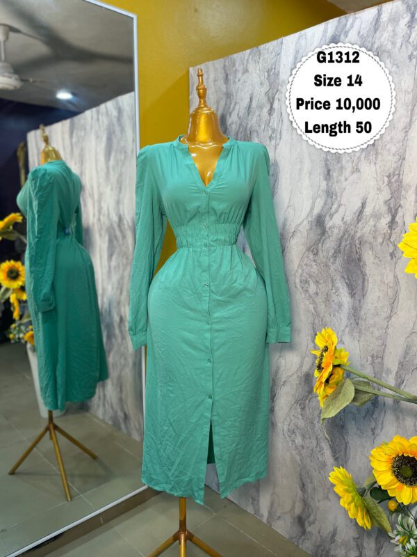 G1312 - Beautiful Seagreen Shirt Dress | Size 14
