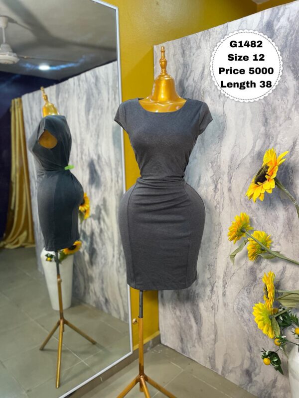 G1482 - Grey bodycon dress (12)