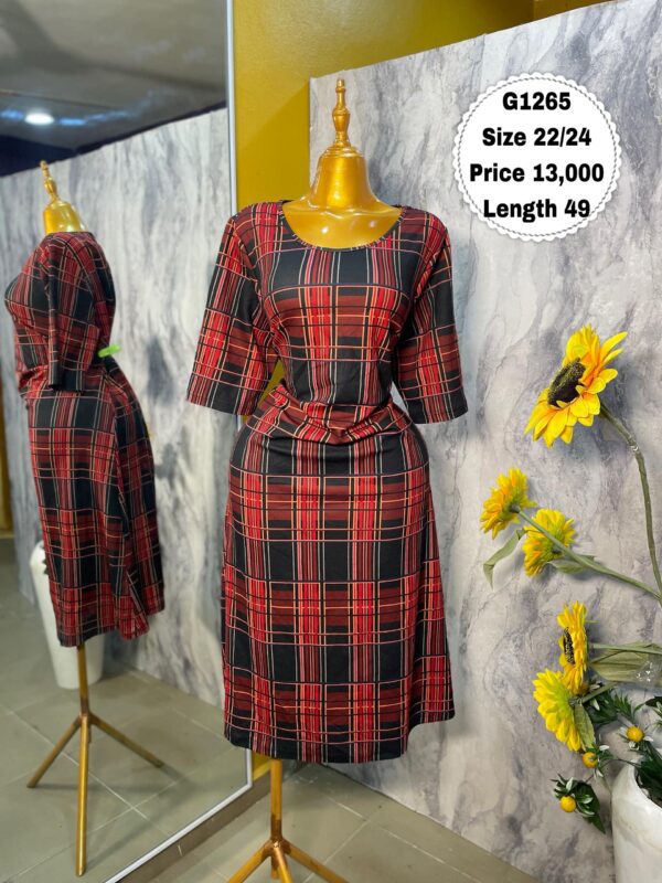 G1265 - Solid checkered midi dress (22/24)