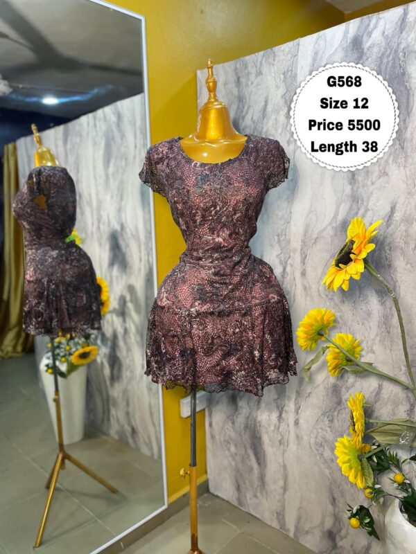 G568 - Textured lace dress with a soft flare hem (12)