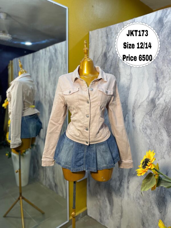 JKT173 - Soft nude-toned denim jacket (12/14)