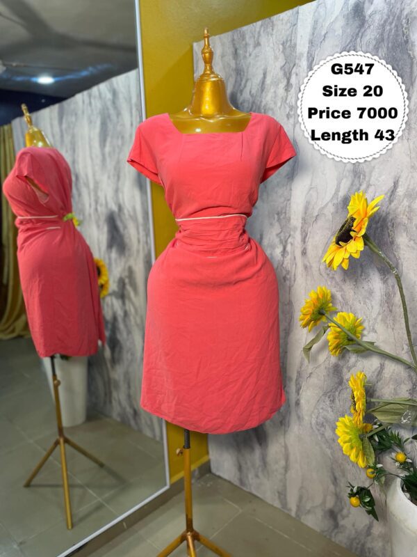 G547 - Coral waist-detail dress (20)