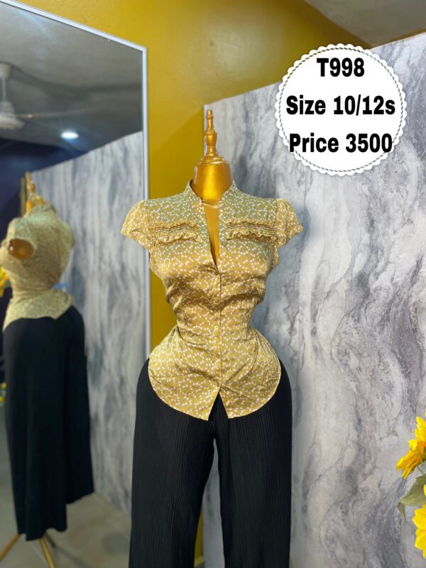 T998 - Silk gold top | Size 10/12s