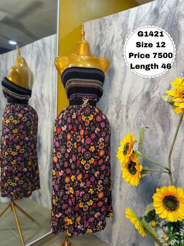 G1421 - Floral Maxi Tube dress | Size 12