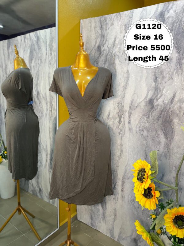 G1120 - Nude Faux Wrap Dress | Size 16