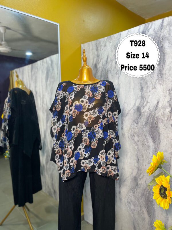 T928 - Rich Aunty Chiffon top | Size 14