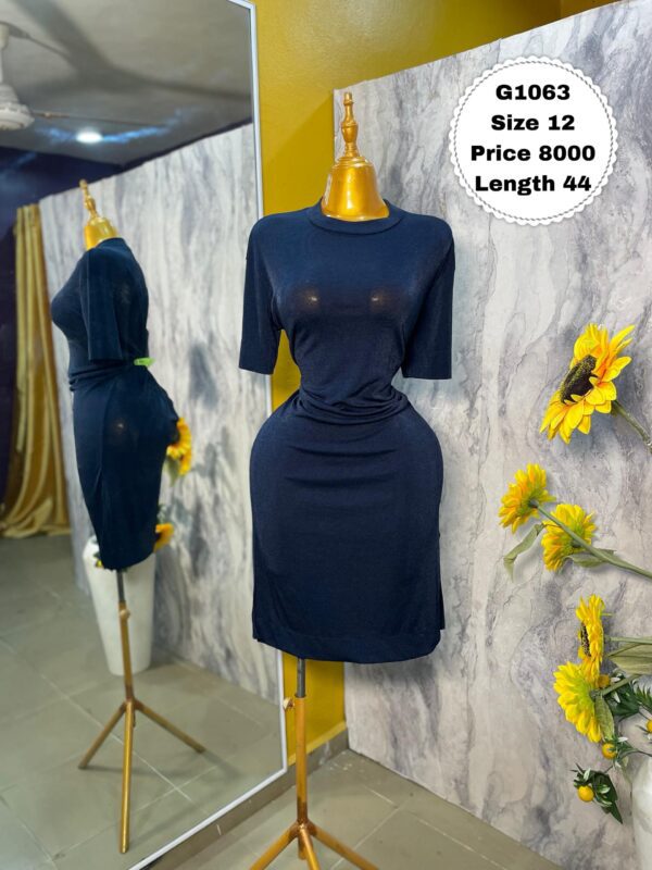 G1063 - Navy blue bodycon dress