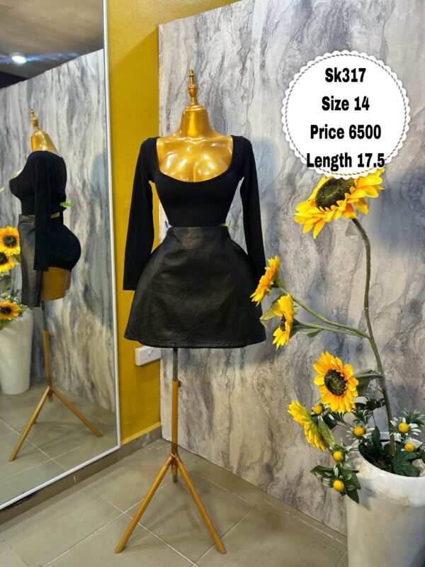 SK317 - Stylish black leather mini skirt (14)