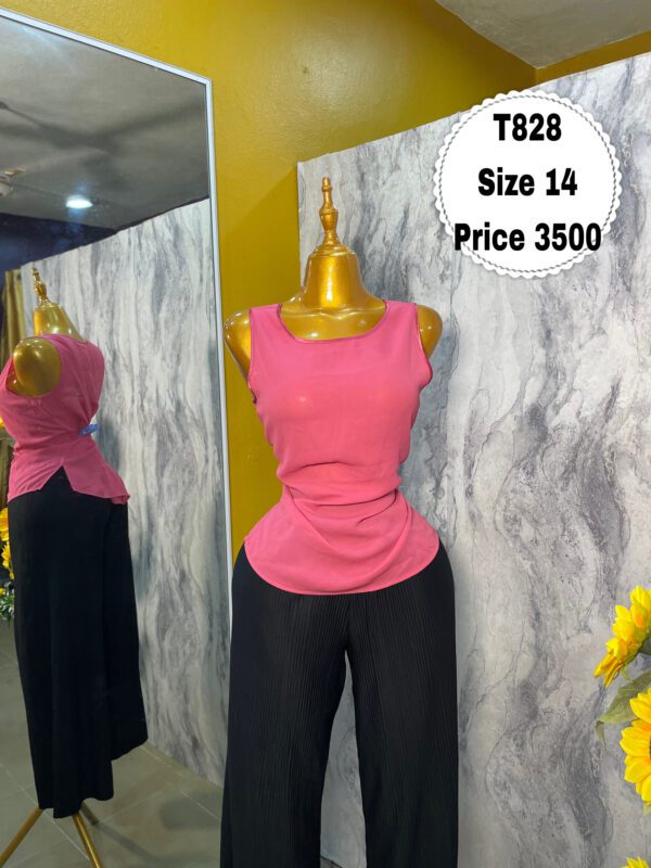 T828 -  pink cami chiffon top | Size 14