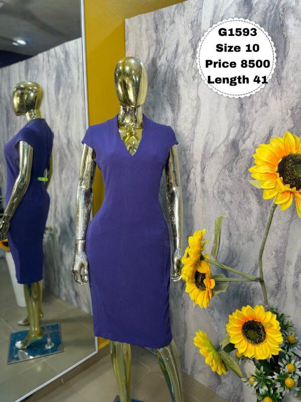 G1593 - V neck Purple Corporate Dress | Size 10